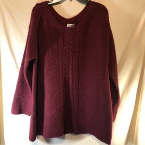 Liz Claiborne women’s maroon cable knit sweater L